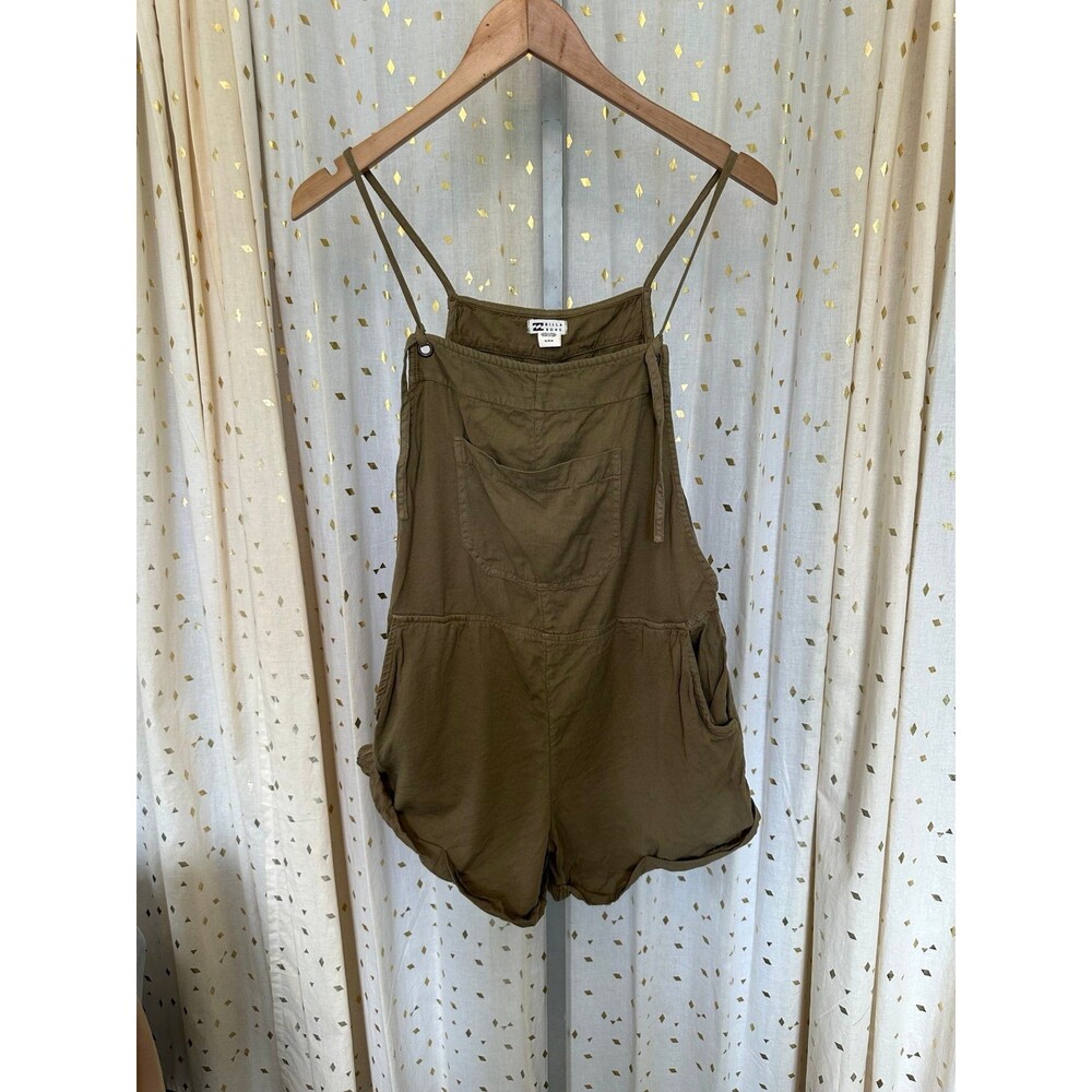 Billabong Wild Pursuit Adjustable Tie Front Straps Short Dungarees Romper M - Picture 4 of 11